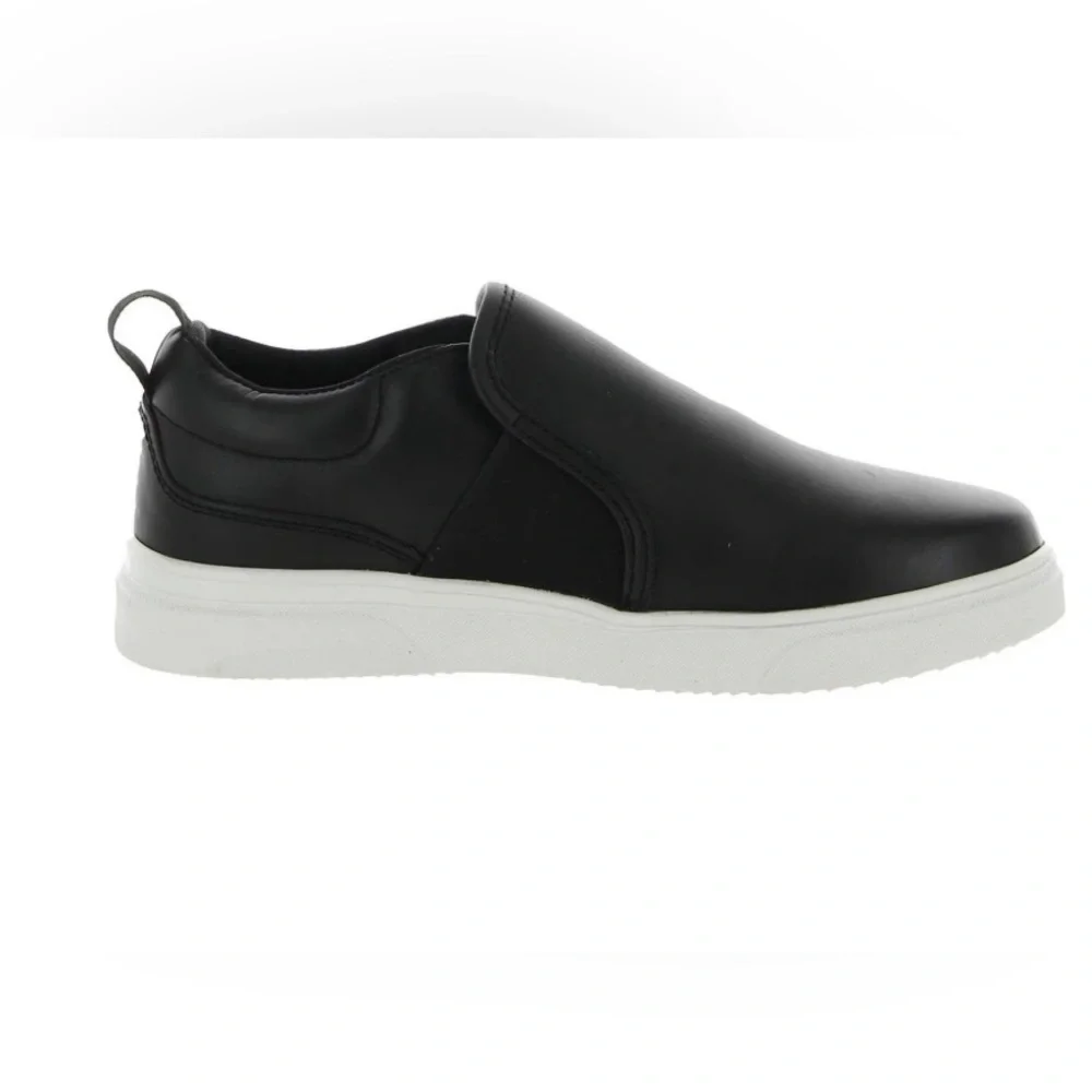 Steve Madden Boys Black Slip-On Sneakers with White Sole